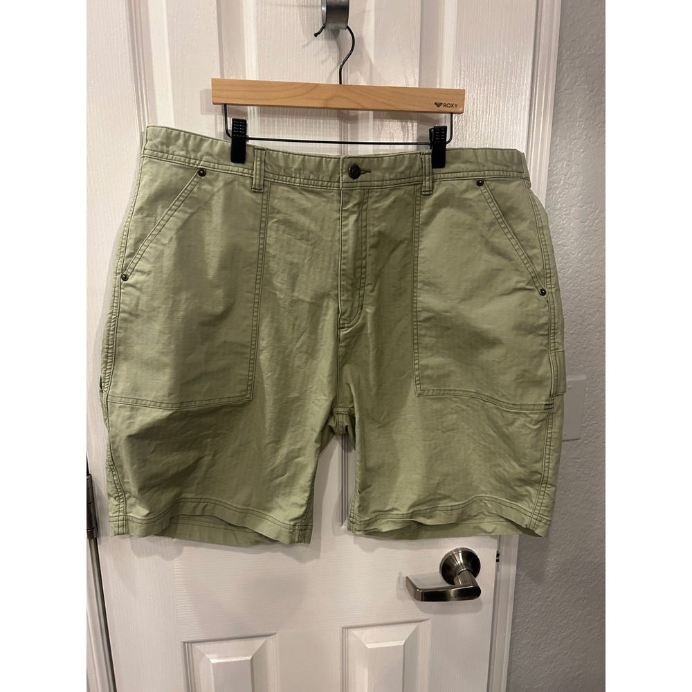 Toad&Co Shorts Green Organic Cotton Utility‎ Herringbone Mens 38 Hiking Outdoor